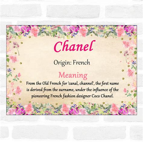 chanel significa|what does Chanel name mean.